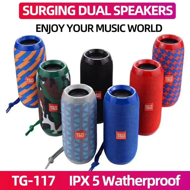 Original TG117 Tragbarer Bluetooth -Lautsprecher Boombox Soundbar Subwoofer Outdoor Sports Caixa de Som Lautsprecher TF -Karte FM Radio