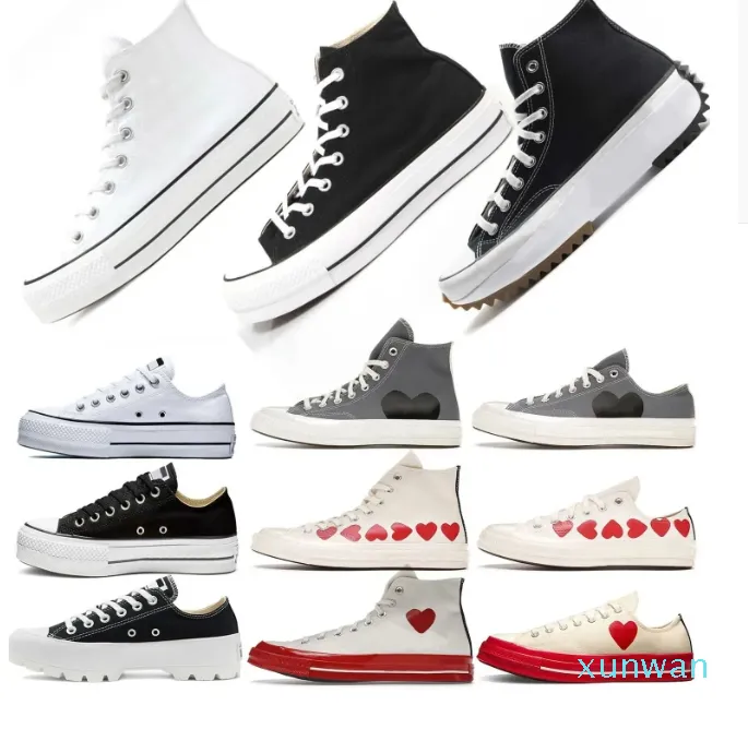 Designer sneakers canvasmen plattform kvinnor skor tjocka botten casual skor fjäder och höst klassiska mens designer skor trippel svart vit casual