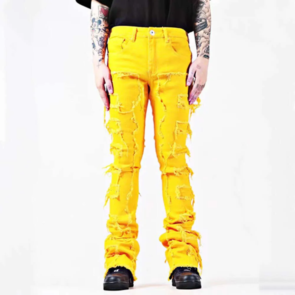 Autumn/Winter American Bright Color Washed Versatile Jeans Men's Micro La Instagram Trendy Youth Pants M515 69