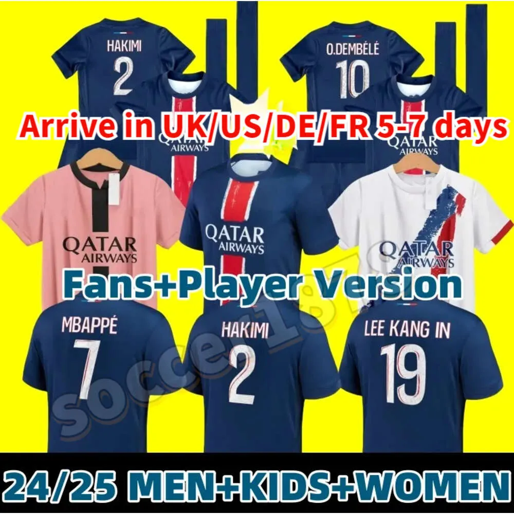 2024 MBAPPE Hakimi Cuarta camiseta de fútbol Paris Maillot de Foot Marquinhos Asension Camisa de fútbol Hommes Men Kids Kit O.Dembele M.Asensio G.Ramos Vitinha