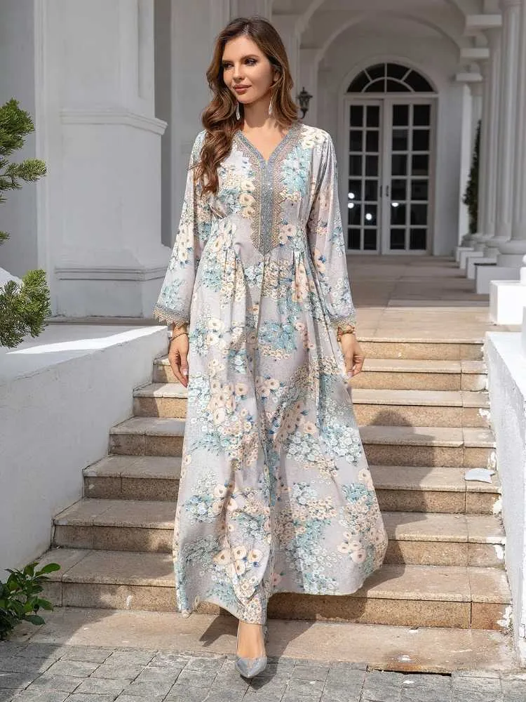 chinese dress ladies Kaftan Dresses for Women Floral Print Long Robe Ramadan Abaya Maxi Dress  Long Sleeve Muslim Eid Outfits Turkish Prayer Clothes Arabic Pakistani  Ethnic Dresses Islamic Robe White Medium at Amazon Women's Clothing