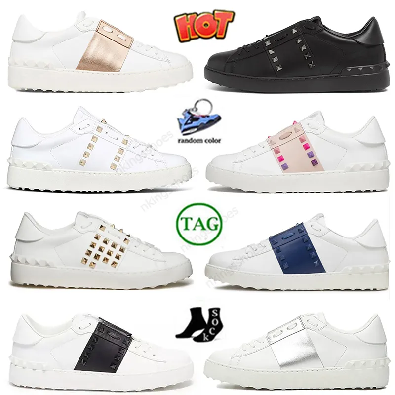 Fashion 2024 casual shoes platform canvas shoe rivet Italy ladies classic open sneakers Rose gold black white pink navy blue spikes low patchwork men womens Skate