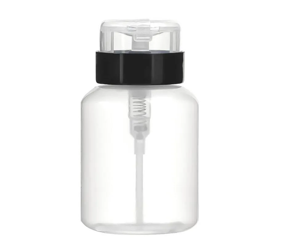 Nail Art Equipment 210mL Empty Pump Dispenser Liquid UV Gel Polish Refillable Bottle Clean Acetone Cleanser Remover Tools2315752