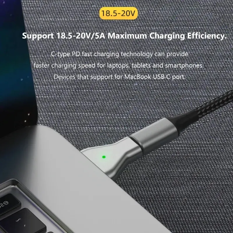 Magnetic Type C USB PD Fast Charging Adapter Connector Female to Magsafe 2 1 For MacBook Air/Pro Mobile Phone Accessories