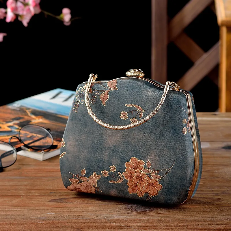 Nowy retro chiński w stylu jedwabna torba wieczorowa przenośna hanfu w stylu hanfu torba Cheongsam jedno na ramieniu torba na torbę na torebkę
