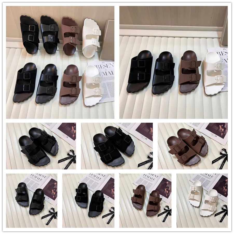 Erkekler Pazar Süet Mule Tasarımcı Sandalet Düz Kayma Terlik Üzerine Slaytlar Slaytlar Lüks Moda Siyah Beyaz Kahverengi Platform Yaz Plajı Açık Flip Flops Scuffs