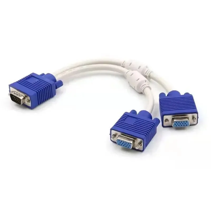 VGA 1 in 2 kabel 3+6 Computerscherm Split verbindingskabel VGA 1 in 2 Monitor Video HD -kabel 1 op 2