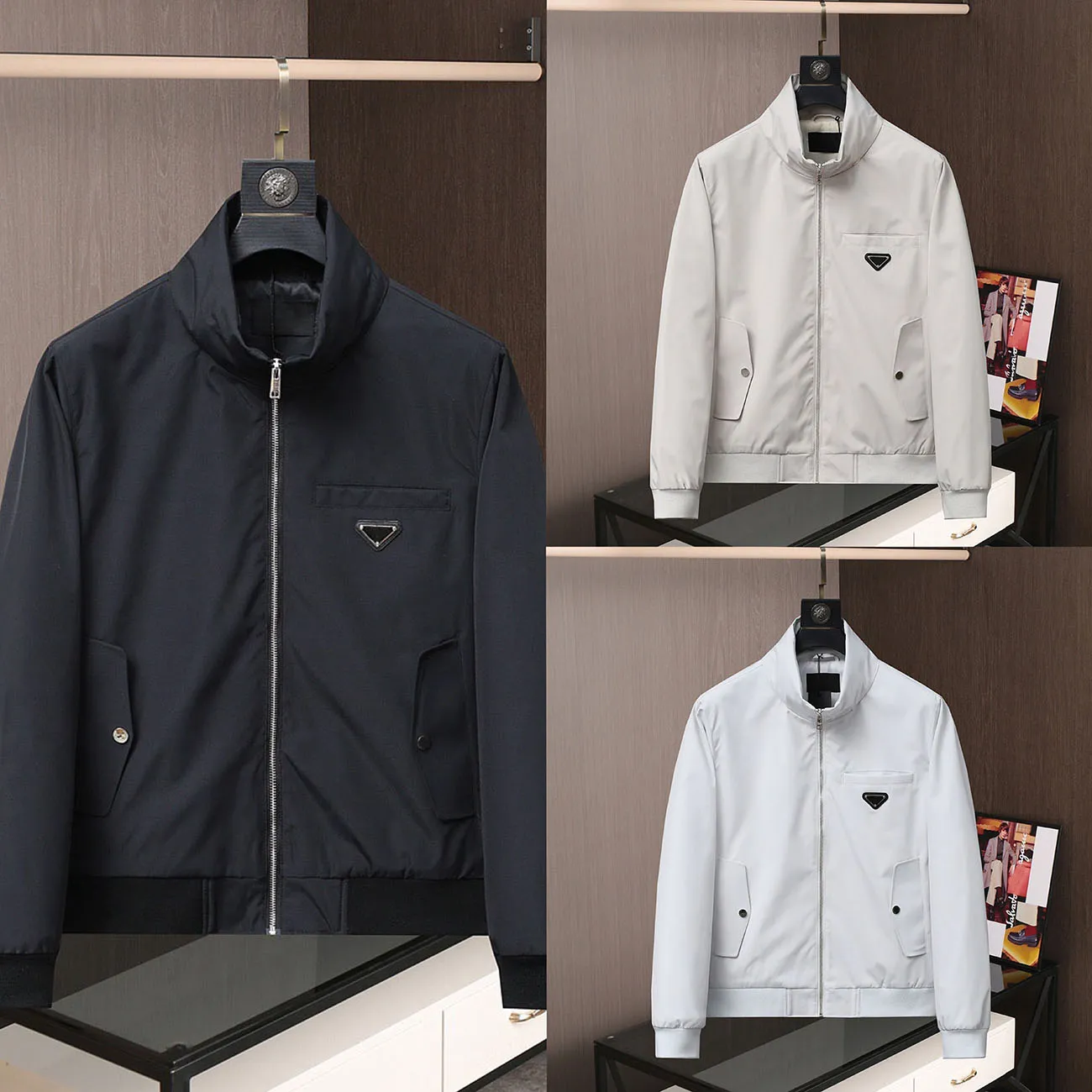 Men collar zipper decorated jacket cheap
