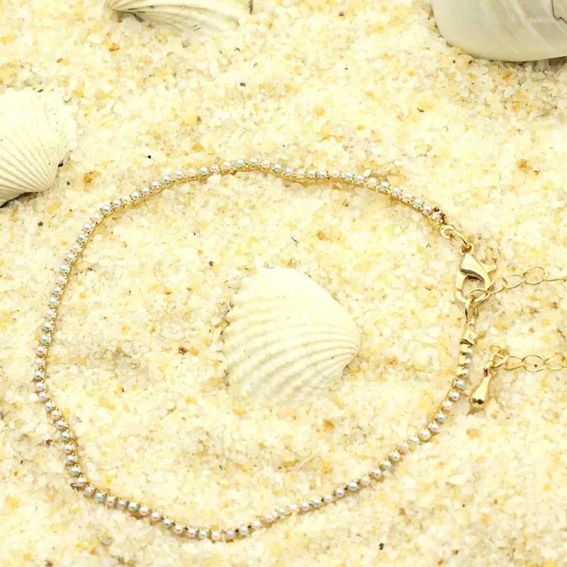 Ankletter 2024 Böhmen Anklet för kvinnor Justerbar tunn fotkedja Luxury Zirconia Leg Armband Summer Beach smycken Tillbehör