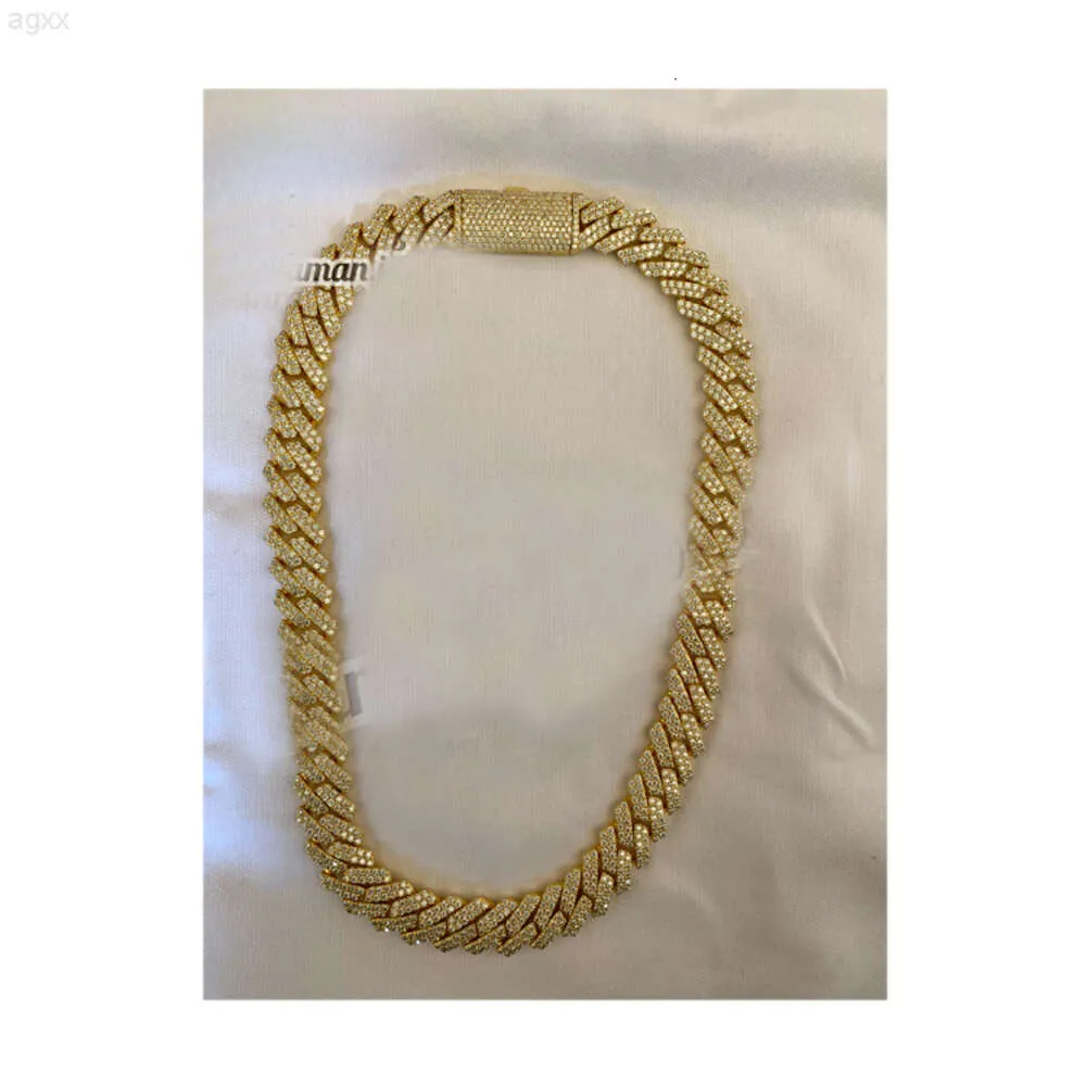 10K Gold IGL Certified Modern Design 26.18 CTS 146,47 gramas de ouro com corrente cubana de 14 mm Cadeia cubana Chain de diamante cubano