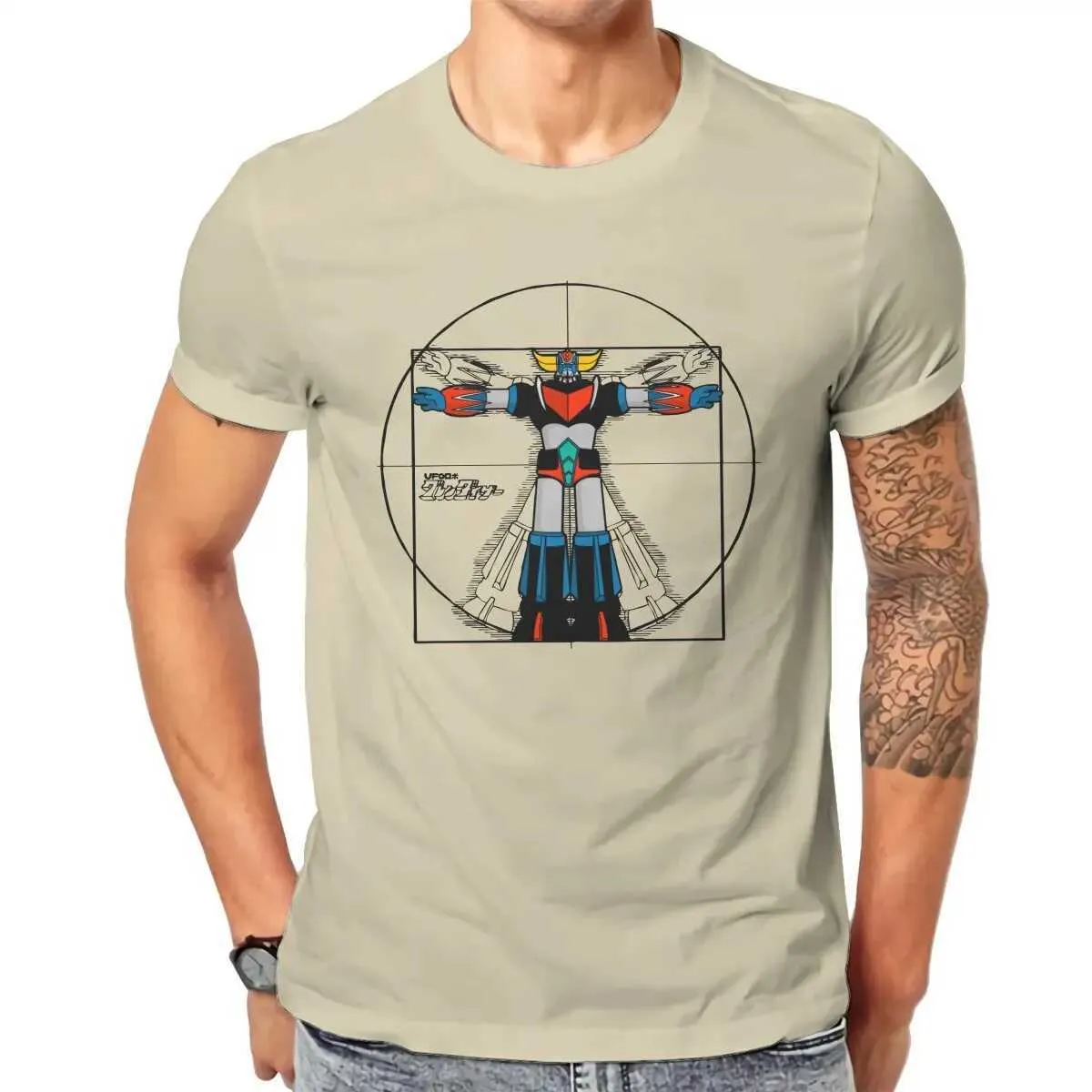 Heren T-shirts Men 192 Vitru Grendizer Goldorak UFO Robot T-shirt 100% katoenen kleding Vintage korte sleve t-shirt Geschenk idee T-shirts T240515
