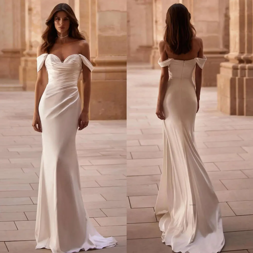 Elegant Mermaid Off The Shoulder Wedding Dresses With Train Bridal Gowns main image 1
