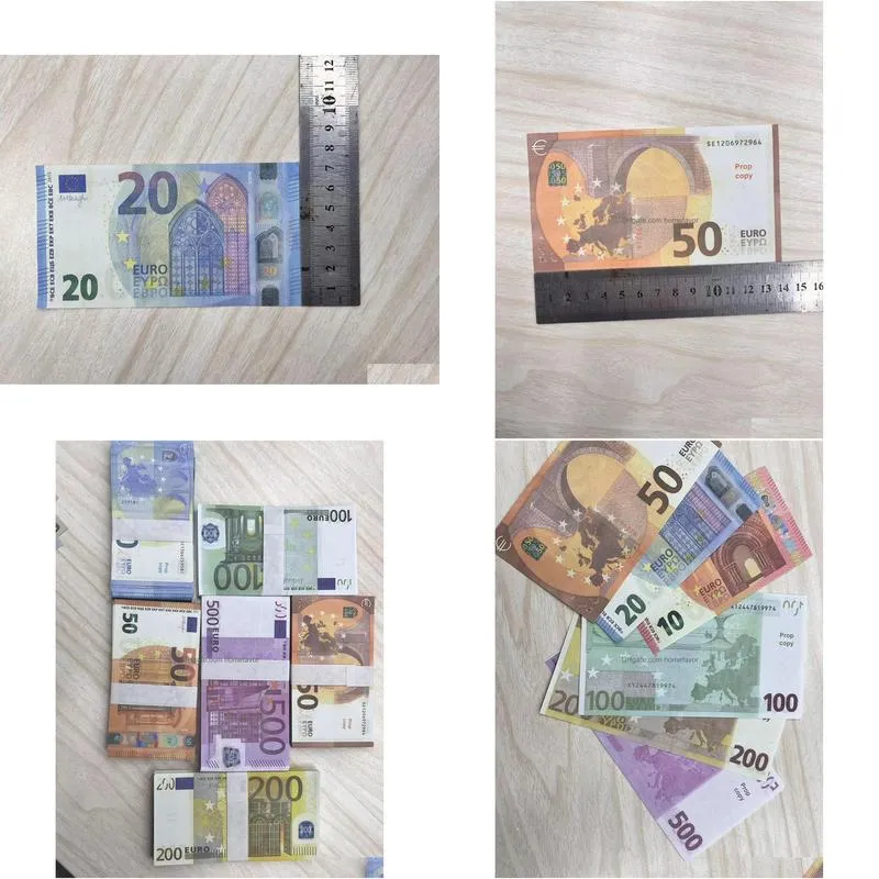 Altre forniture per feste festive Copia denaro effettivo 12 dimensioni false false banconote 100 50 100 200 200 dollari US Euro sterlina E Home -Savor Dh87G