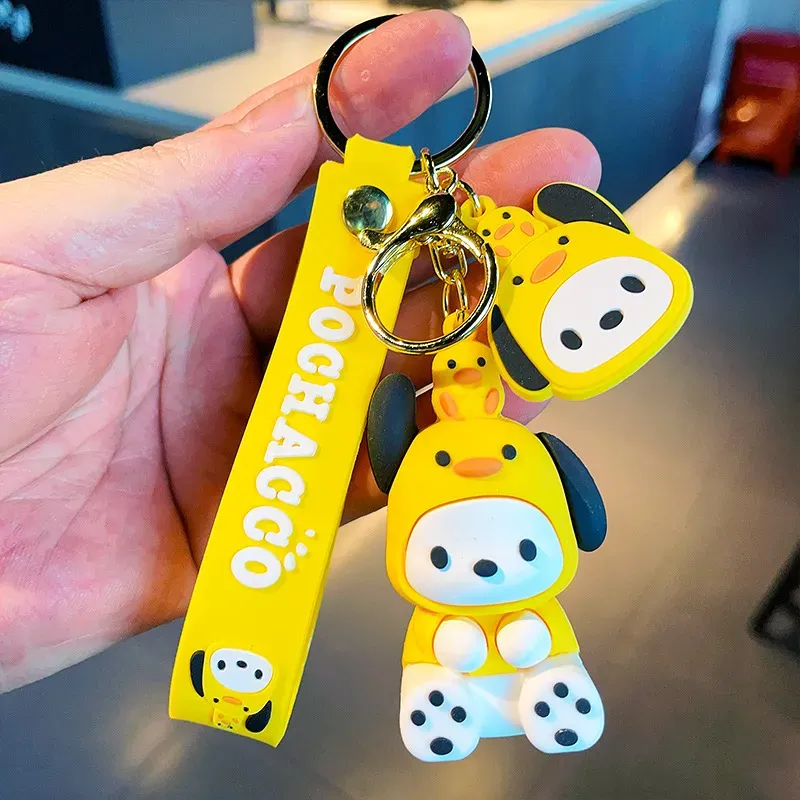 Cute Anime Keychain Charm Key Ring Fob Pendant Lovely Cuddle Bear Creative Pacha Dog Doll Couple Students Personalized Creative Valentine`s Day Gift A8 UPS