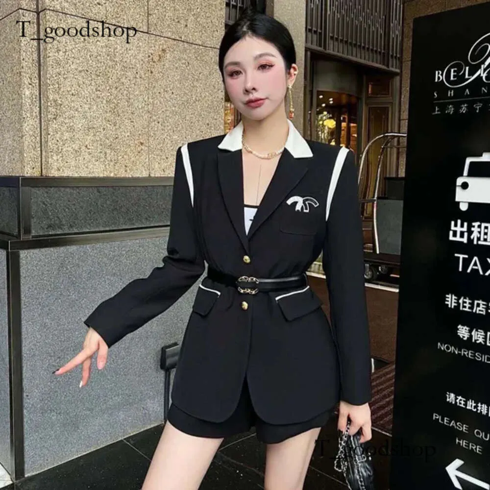 23Ss New Autumn And Winter Blazer Color Matching Fashionable Loose Korean Version With Belt Classic Blazer Versatile-118 213 F6e