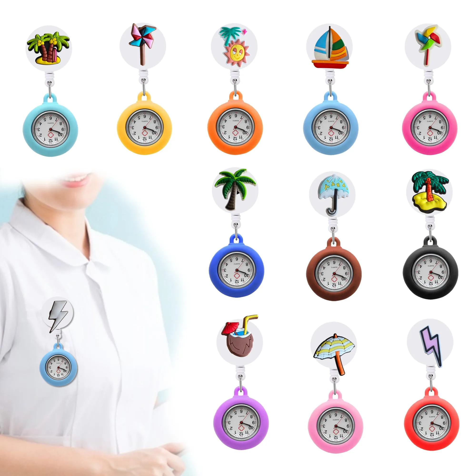 Altre arti e artigianato estate clip tasca orologi alligatore regalo per cronometro per l'orologio infermieristico.