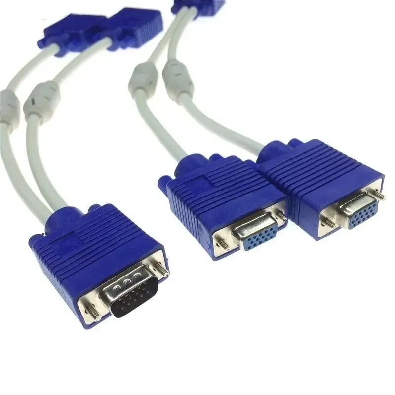 VGA 1 in 2 kabel 3+6 Computerscherm Split verbindingskabel VGA 1 in 2 Monitor Video HD -kabel 1 op 2