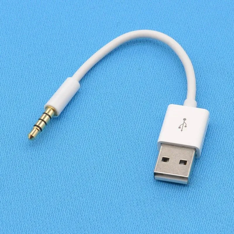 3,5 mm Jack aux para USB 2.0 Dados do carregador Cabo de adaptador de áudio para Apple ipod shuffle 3rd 4ª 5ª 6ª geração MP3 MP4 Player Cord Cord