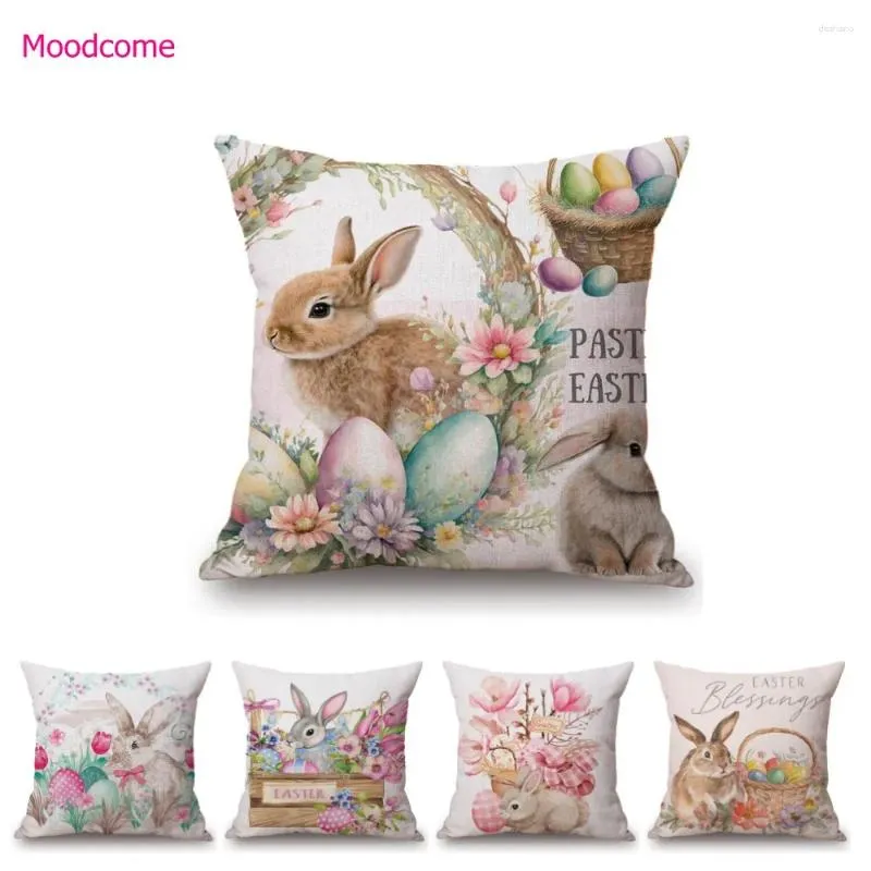 Pillow Happy Easter Day Cute Home Decoration Sofa Throw Case Lovely Cozy Children Room Chair Cover