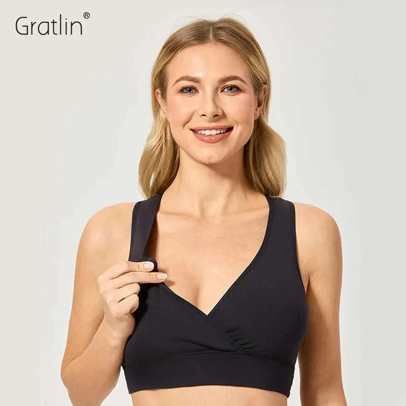 マタニティはGratlin 2PCS Maternity Nursing Sleep Bra Soft Bresteeding Maternal Suppore Rap WireFreeを防ぐPlus Size XS S M L XL Y240515を防ぐ