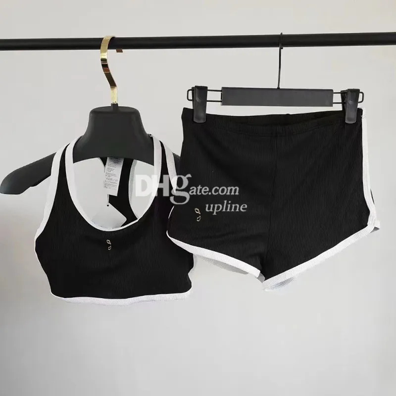 Marque Broidered Swimwear Femmes Luxury Sweet Sweethsuit Designer Sporty Sexy Sans Manches Sans Tracksuit Yoga Tenues Black Hollow Summer Bathing Cuisse