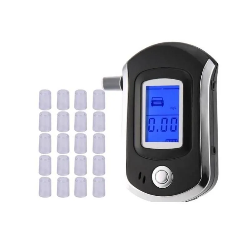 Alcoholism Test At6000 Alcohol Tester With 21 Moutieces Professional Digital Breath Breathalyzer Lcd Dispaly Bafometro Alcoholimetro Dhrvo