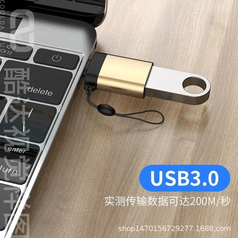 Wholesale OTG Adapter Type-c To USB 3.0 Adapter Hanging Rope Mobile Phone Connection Mouse USB Drive