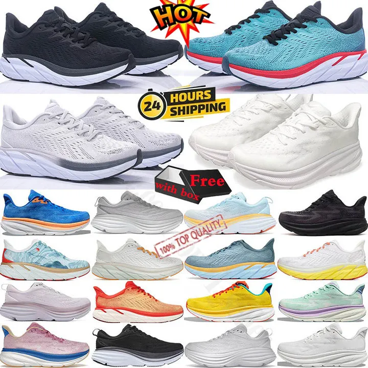 Clifton Sneakers Koşu Ayakkabıları Erkek Kadınlar Bondi 8 9 Sneaker One Challenger 7 Antrasit Yürüyüş Ayakkabı Nefes Alabilir Runner Üçlü Black Beyaz Emilim Spor Eğitmeni