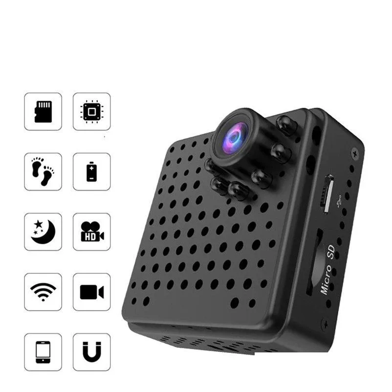 IP -kameror W18 Mini WiFi Camera Day Night Vision Home Security Support Motion Detection Baby Monitor Wireless Camcorders Drop Delivery Otwd0