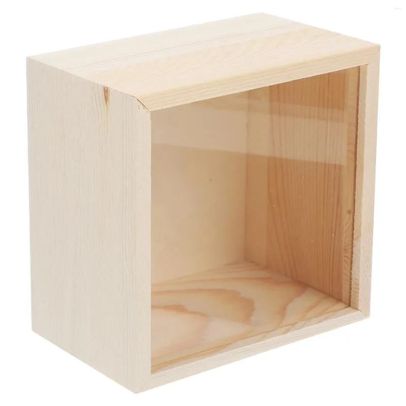 Prezent Wrap drewniane niedokończone pudełko przezroczyste zjeżdżalnia górna drewniana mydło vintage pudełka biżuterii