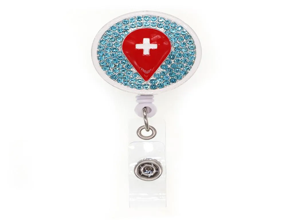 10st röda droppar blod med utdragbar rundformad ID -märke namnhållare för sjuksköterska medicinska tillbehörsmärken med clip7221214
