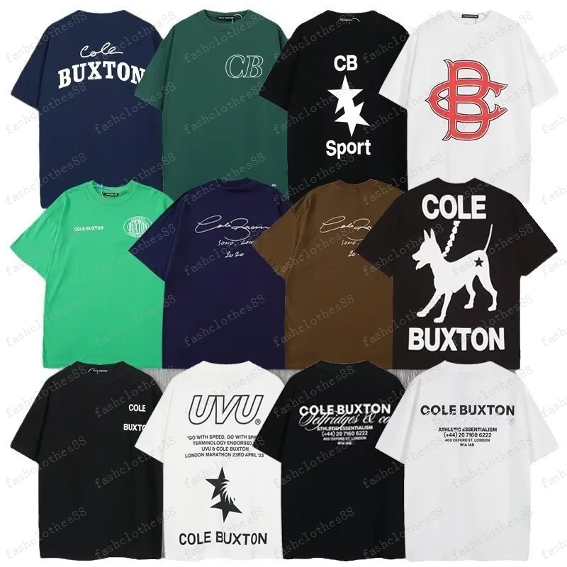 Cole Buxton Designer T-Shirts Herren T-Shirts Sommer T-Shirt Grüne grau weiße schwarze T-Shirt Frauen Frauen hochwertiger klassischer Slogan-Druck-Top-T-Shirt mit Tag