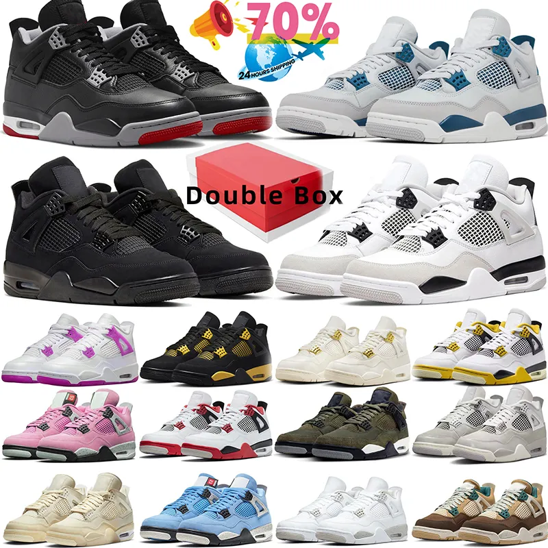 nike air jordan 4 retro 4 jumpman sb off white Basketballschuhe 4 4s schwarze Katze sb pine grün Militär Schwarz off-white Segeltrainer Sneakers 36-47