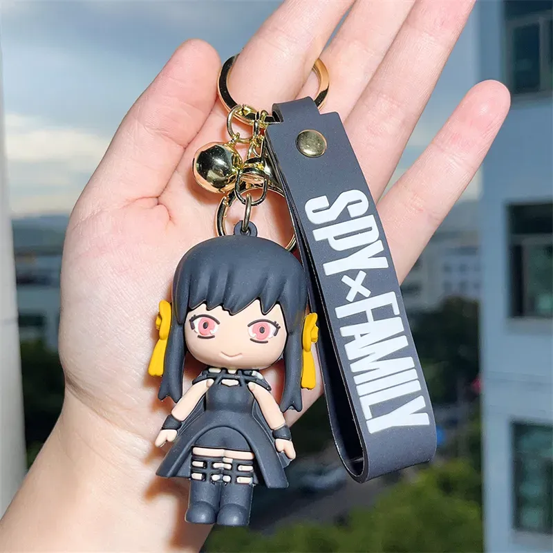 Cute Anime Keychain Charm Key Ring Fob Pendant Lovely Spy`s Play House Doll Couple Students Personalized Creative Valentine`s Day Gift A8 UPS