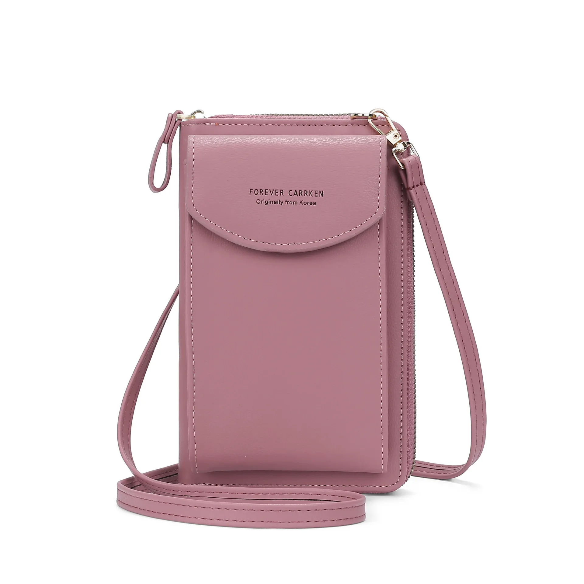 Сумка для мобильного телефона Carrken Женская сумка для кроссбука Новая корейская модная сумка для плеча двойная функциональная сплошная сумка Pu Mini Bag