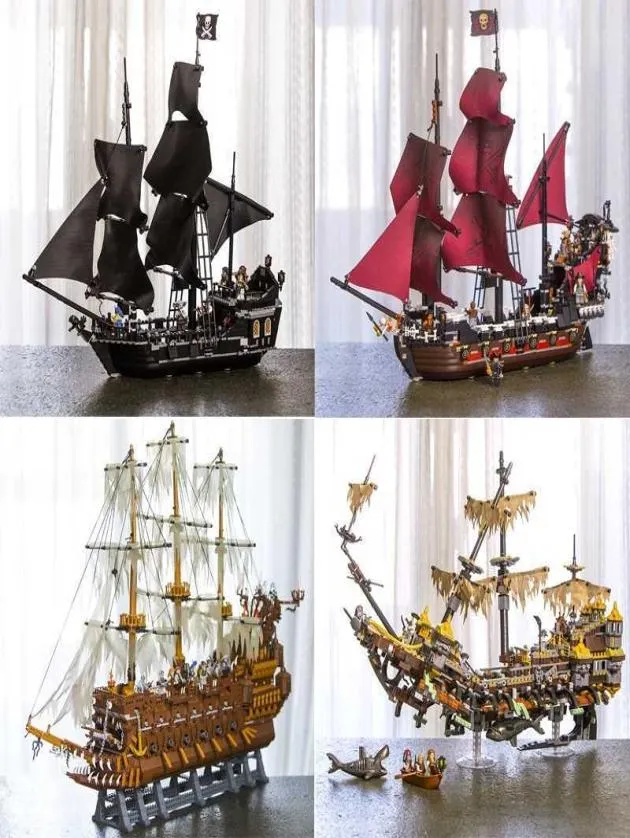 In Stock 16002 16006 16009 16016 16042 22001 Movie Series Pirates Of Caribbean Ships Models Toys Building Blocks Bricks 70618 Y2002171274