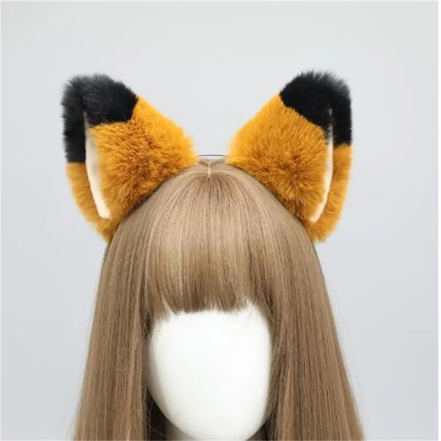 Ręcznie robione japońskie słodkie lolita pluszowe kc lis uszy uchwyć akcesoria do ucha kota pałąk do uszu AB295