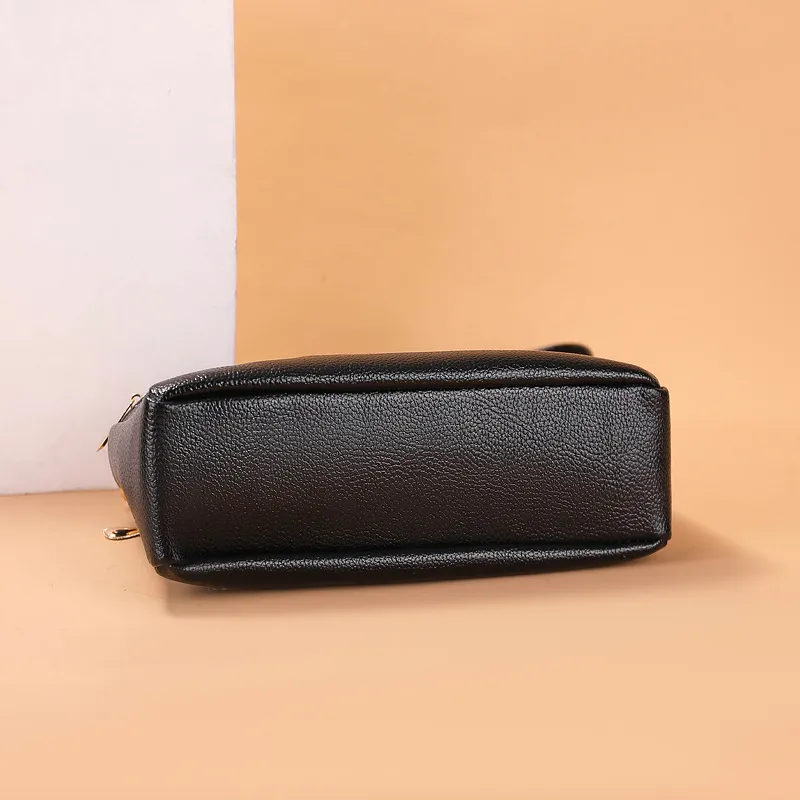 Elegant Middle aged Mother Genuine Leather Shoulder Bag Stylish Womens Crossbody Bag with Spacious Capacity
