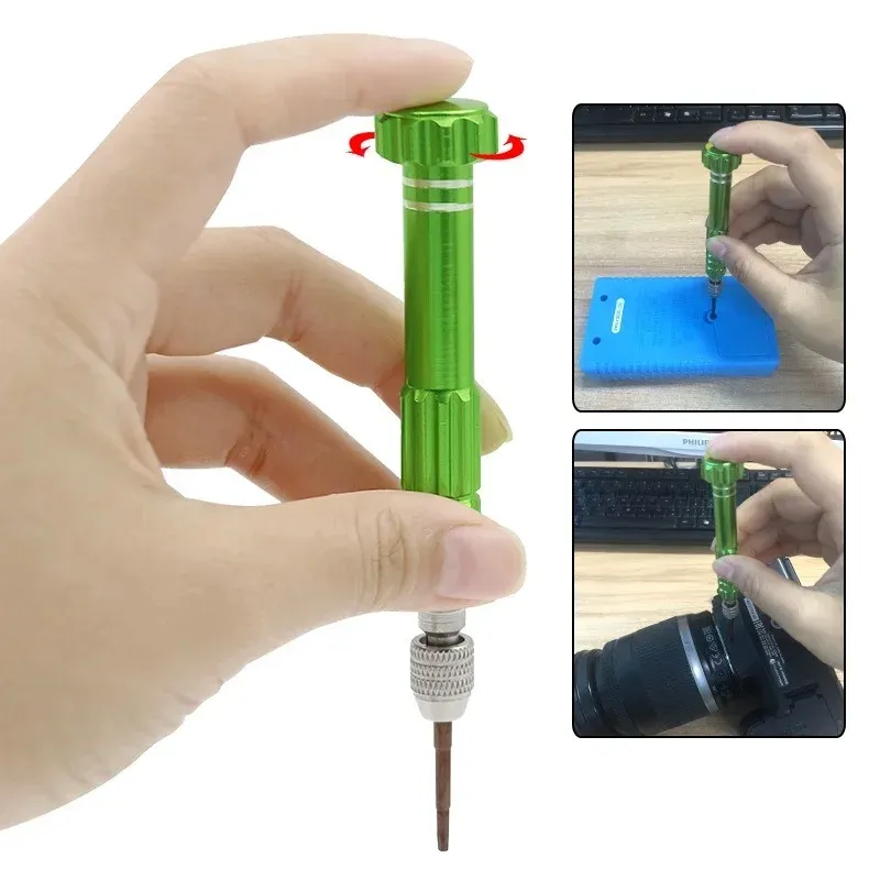 Watch Repair Screwdriver Handle With 5 Spare Screwdriver Bits Phone Glasses Watch Repair Tool Screws Remover Hand Tool Kit