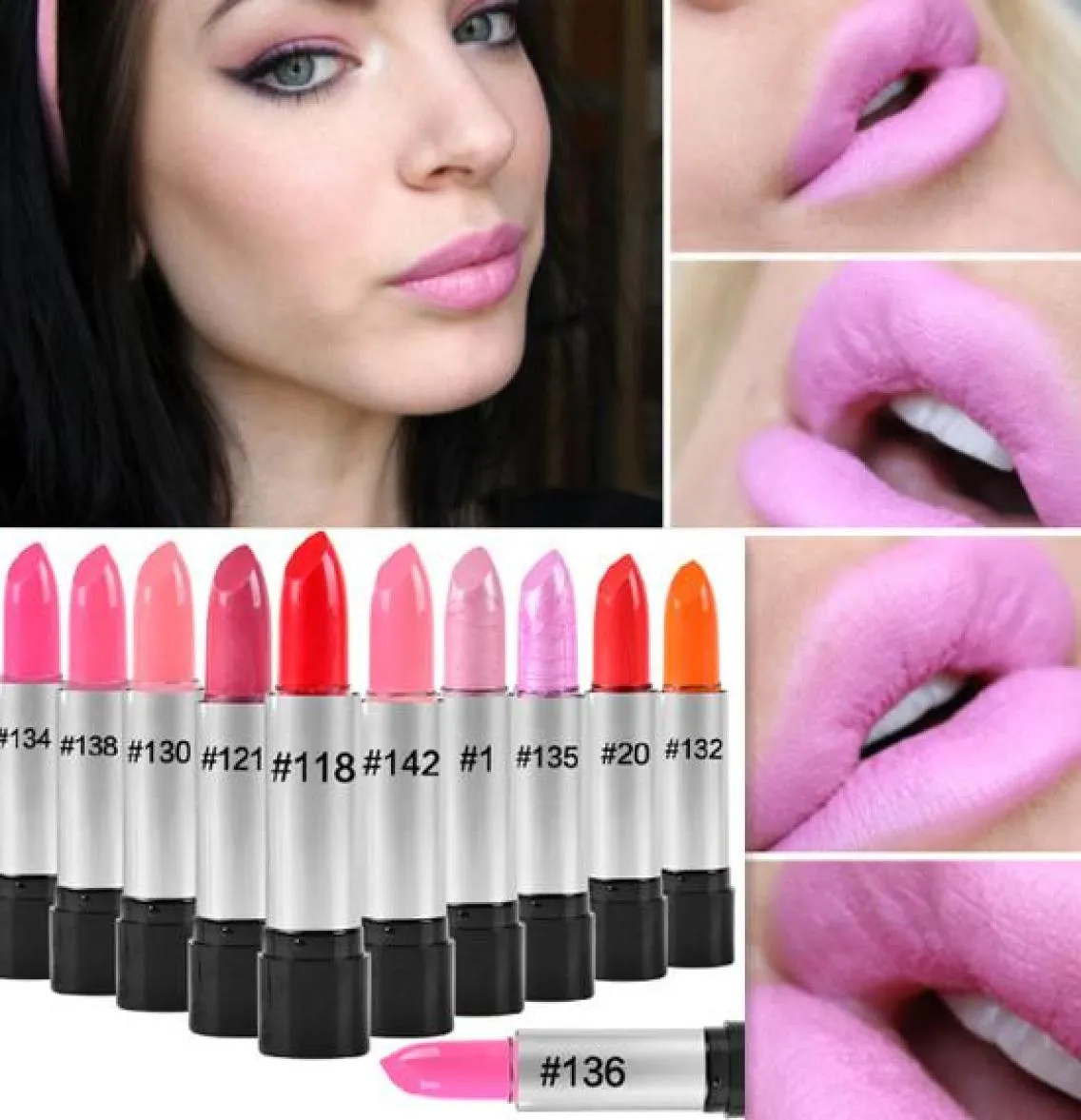 2016 Maquiagem Famous Brand Korea Makeup Full Size Baby Pink Lipstick For Women Lips Make Up Health Waterproof Lipstick Batom6251929