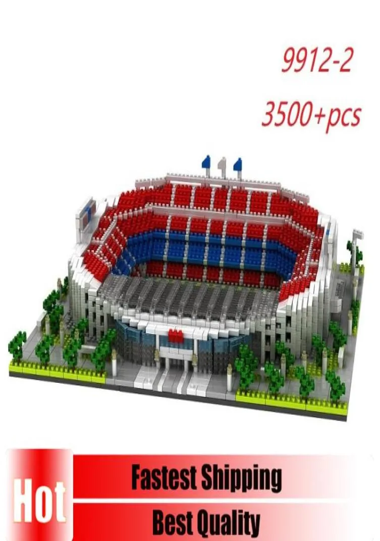 PZX 99122 3500pcs Architecture Spain Barcelona Football Club Camp Nou Stadium Diamond Building Blocks Toys Model For X012637109