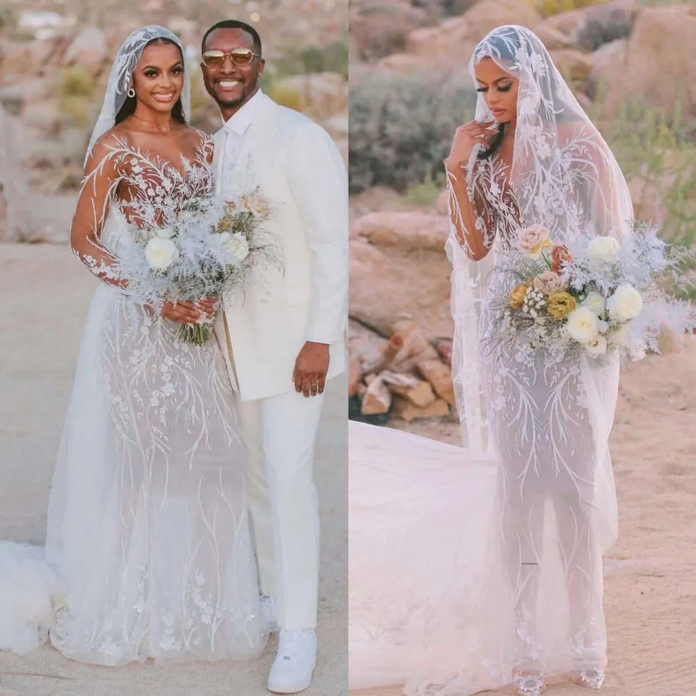 Long sleeve lace sheath wedding dress sales