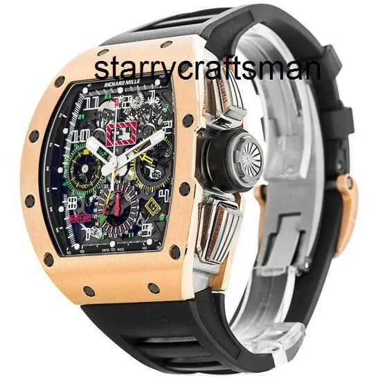 Multifunktionsklockor Automatiska mekaniska armbandsur Swiss RMRM Watches Write Watches Mens Rose Gold Calender Time Monthz0dc RMRM