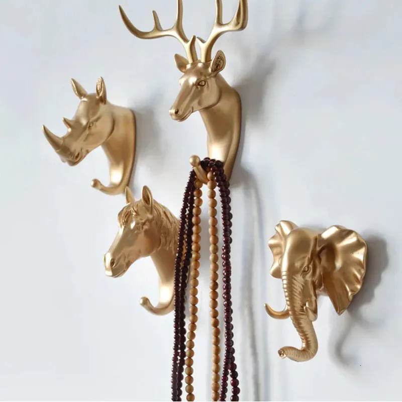 Настенный подвесной крюк винтажный олень главный животный для одежды шляп шарф ключ рога