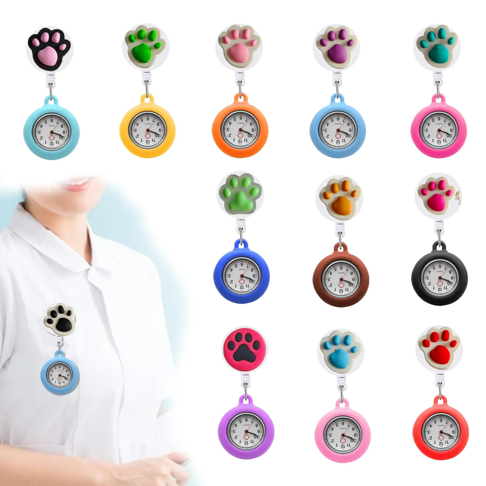 Altri orologi tascabili per clip artigli per la casa Nurse for Women Clip-On Hanging Bass Watch Badge Accessori Nurses Delivery Delivery Ot7rv