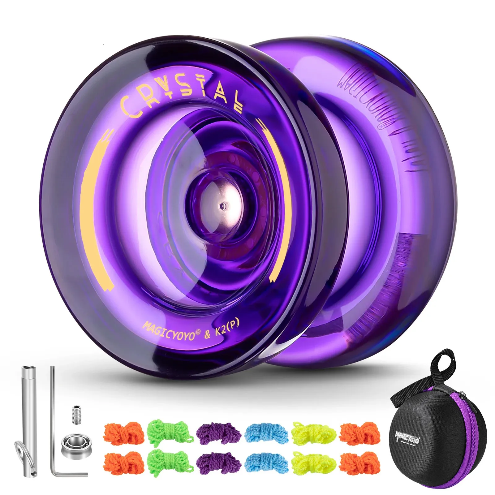 Magicyoyo Responsivo Yoyo For Kids K2 Crystal Dual Plástico Plástico Yoyo Iniciantes Substituição Não responde Rolução 240509