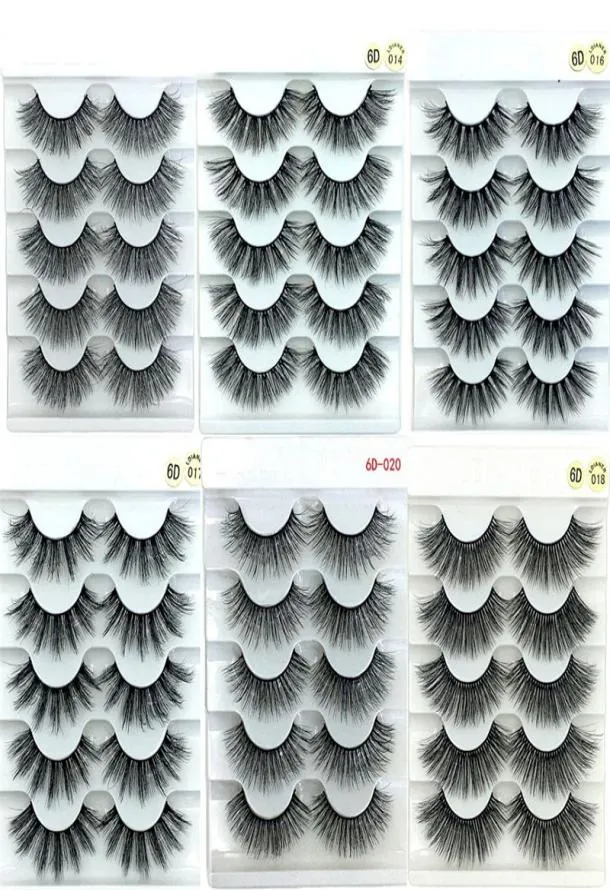 Nouveau 5 paires faux cils de vison 3D épais épais longs faux cils extension de cils volume naturel faux coups œil cils oeye maquage4083260