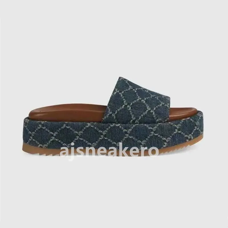 Embroidered Designer Platform Slide Sandals For Women Thick Bottom Luxury Rubber Slides With Printed Jelly Sl Slipper And Leather Finish From Ajsneakero 38.02 DHgate.Com
