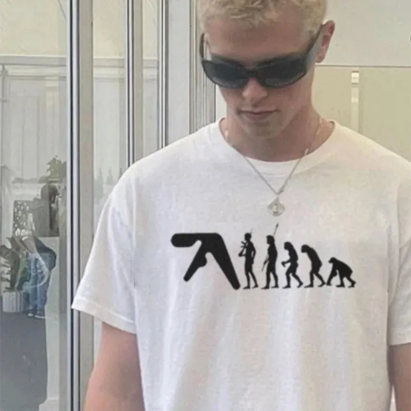 Aphex Twin Tシャツ XL ホワイト エレクトロニカ Y2K Wholesale Streetwear Harajuku Aphex Twin Tee: Mens Japanese T