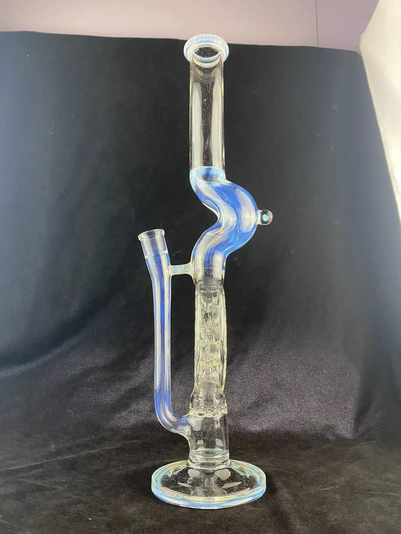 Gebogen nek Zwitserse perc 18 inch 18 mm gewricht accenten gekleurd met geheim wit en uv blauw toevoegen opaal op maat nieuw ontwerp